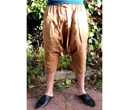 Pantalon Serwal confort en gabardine de coton pour homme - Taille S - Coloris beige