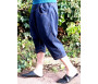 Pantalon Sarouel / Serwal confort en gabardine de coton pour homme - Taille L - Coloris bleu marine