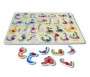 Puzzle en bois des 28 lettres de l'alphabet arabe