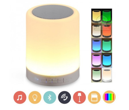 Lampe coranique (veilleuse 10 coloris) + Bluetooth + Lecteur audio Carte SD de 8 Go préchargée par de nombreux contenus islamiques MP3 (Coran - Invocations - Roqya...)