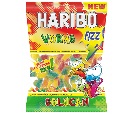 Worms Fizz HARIBO Halal 100g