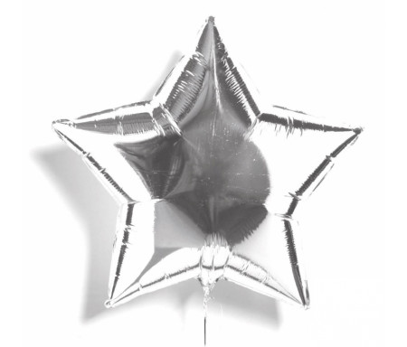 Ballon en mylar Etoile d'argent de 48cm