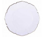 Lot de 8 grandes Assiettes pour le dîner effet lin de Couleur blanche