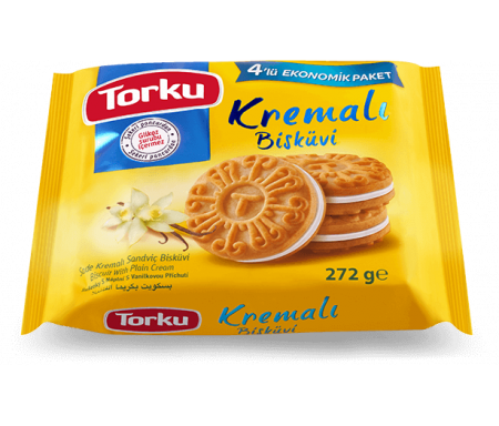 Biscuits à la Crème Nature - Lots de 4 Paquets individuels 272gr (4 x 68gr) - TORKU