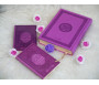 Coffret/Pack Cadeau Mauve pour femme musulmane : Le Saint Coran (arabe), Chapitre Amma et La citadelle du musulman (bilingues)