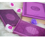 Coffret/Pack Cadeau Mauve pour femme musulmane : Le Saint Coran (arabe), Chapitre Amma et La citadelle du musulman (bilingues)