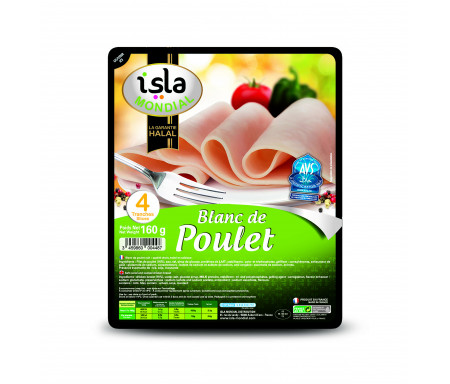 Blanc de Dinde Gout Fumé Halal certifié AVS 160gr (4 tranches) - Isla Mondial