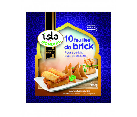 10 Feuilles de Brick pour Entrées, Plats et Desserts 190gr - Isla Mondial