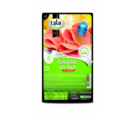 Roulade du Sud Pur Volaille Halal 0% VSM certifié AVS 120gr (6 tranches) - Isla Mondial