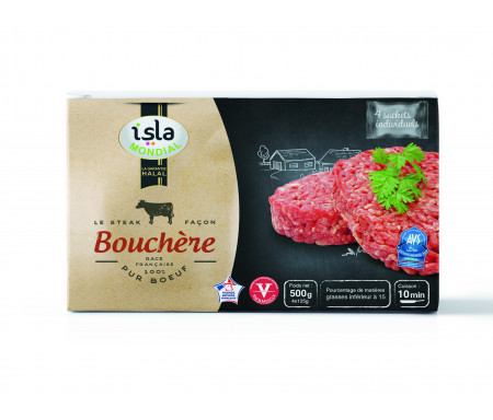 Steak façon Bouchère 100% Pur Bœuf Halal certifié AVS 500gr - Isla Mondial