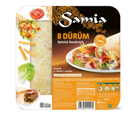 Dürüm Spécial Kebab Petites galettes 8 x 25cm / 490gr - SAMIA