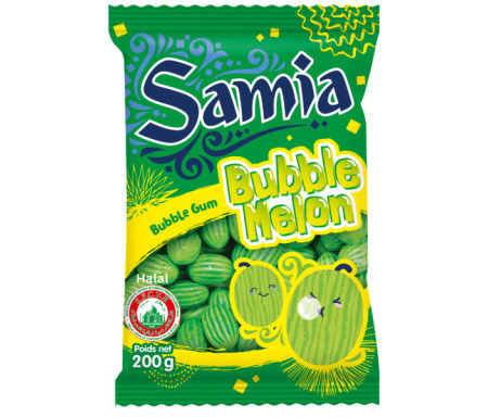Bonbons Halal Bubble-Gum Melon 200gr - SAMIA
