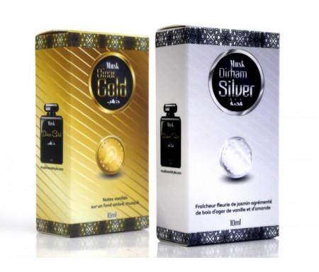 Pack Musk Dinar Gold & Silver pour Homme et Femme (2 x 10ml) - Muslim & Style