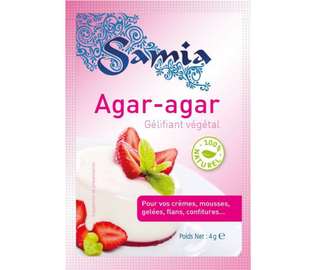 Agar-agar gélifiant végétal (aide à la pâtisserie) 3 sachets de 4gr - SAMIA