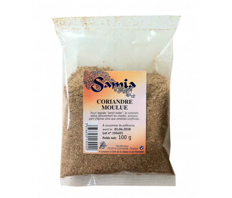 Coriandre en poudre / moulu en Sachet de 100gr - SAMIA par chez