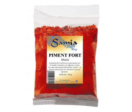 Piment fort en poudre / moulu en Sachet de 100gr - SAMIA