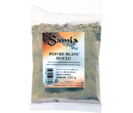 Poivre Blanc en poudre / moulu en Sachet de 100gr - SAMIA