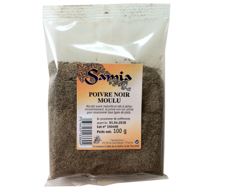 Poivre Noir en poudre / moulu en Sachet de 100gr - SAMIA