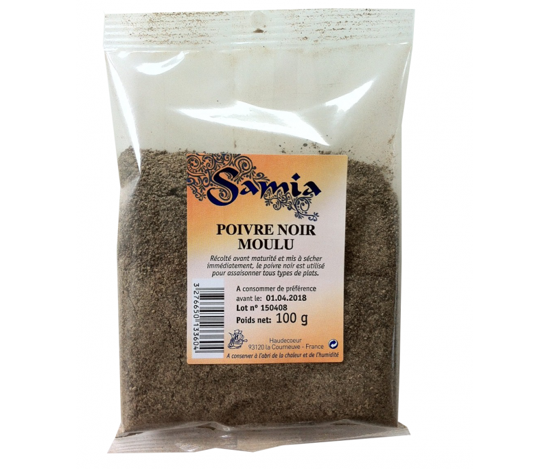Poivre Noir en poudre / moulu en Sachet de 100gr - SAMIA par chez Samia sur