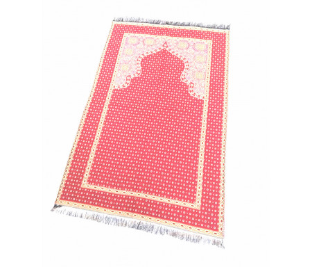 Tapis fin de Grande taille pour Adulte avec motif doré - Dominante de Rouge