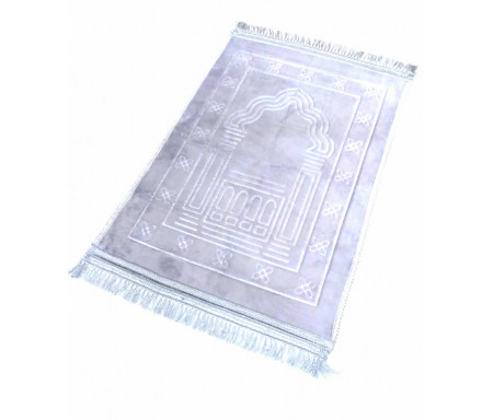 Grand tapis épais antidérapant avec motif Arabesque - Gris