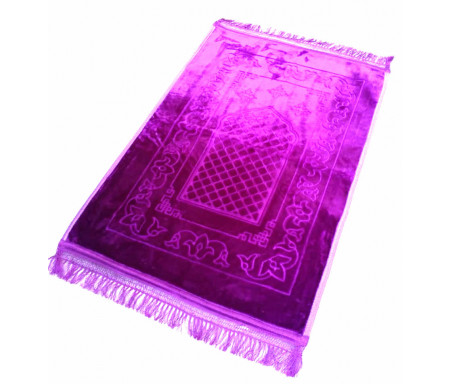 Grand tapis épais antidérapant avec motif Arabesque - Mauve