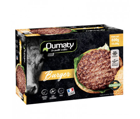 Steak Haché Burger Halal certifié Achahada 800gr (10 sachets individuels) - Oumaty