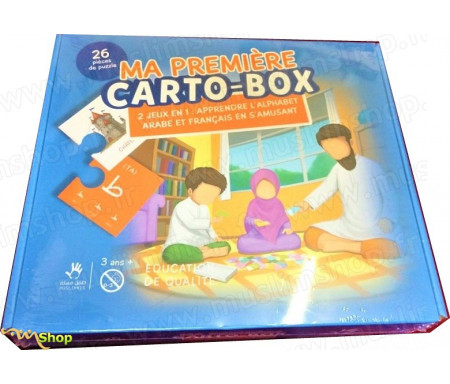 Puzzle Ma première CARTO-BOX - 2 jeux en 1 : Appendre l'Alphabet Arabe et Français en s'