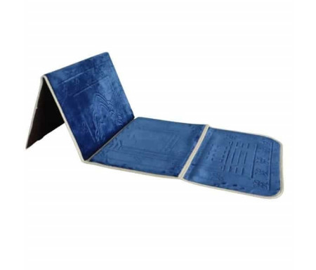 Tapis de Prière Pliable Confort avec Dossier (Support du dos et des genoux) - Bleu