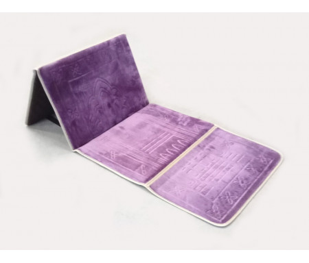 Tapis de Prière Pliable Confort avec Dossier (Support du dos et des genoux) - Mauve