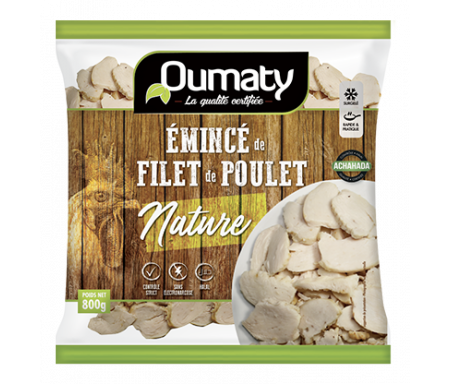 Émincés de Filet de Poulet nature Halal certifié Achahada - Sachet 800gr (surgelé) - Oumaty