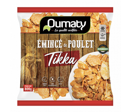 Émincés de Poulet Tikka Halal certifié Achahada - Sachet 800gr (surgelé) - Oumaty