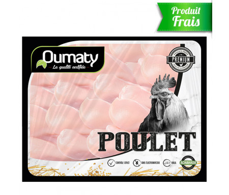 Filets de Poulet Halal certifié Achahada de Qualité supérieure - Barquette de 2.5kg (Produit frais) - Oumaty