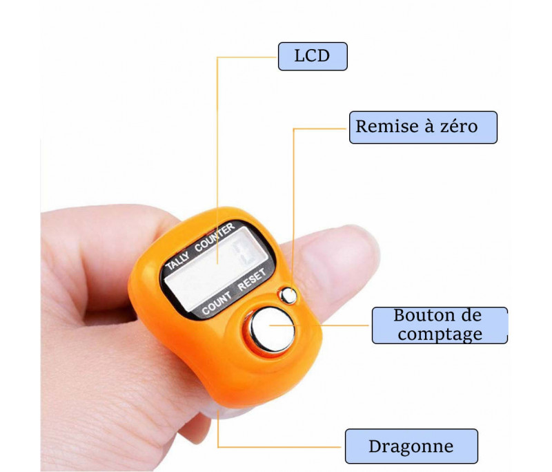 Tasbih Chapelet compteur Electronique LCD - Rouge par chez Non spécifié sur