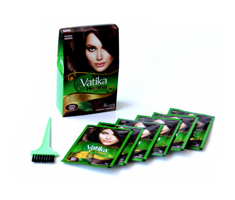 Henné Noir pour Coloration des Cheveux "Natural Brown" sans Ammoniaque (6 sachets x 10gr