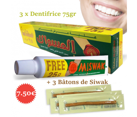 Dentifrice Miswak (Meswak) Dabur 75g au Siwak