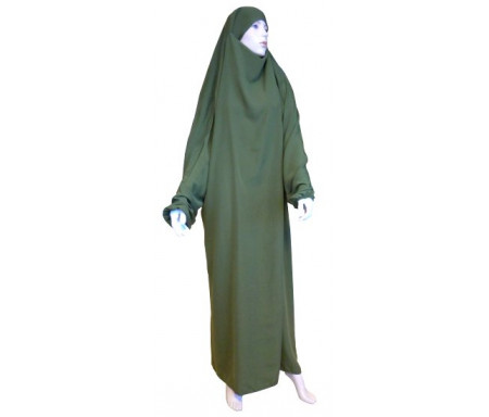 Jilbab Al-Haramayn une (1) pièce - Couleur vert Olive