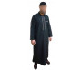  Qamis moderne noir avec fermeture zip au col