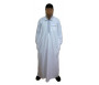Qamis fashion blanc avec fermeture zip au col - Taille 2XL