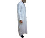 Qamis fashion blanc avec fermeture zip au col - Taille 2XL