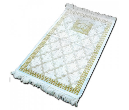 Tapis velours opalescent couleur Or - Motif central "Kaaba"
