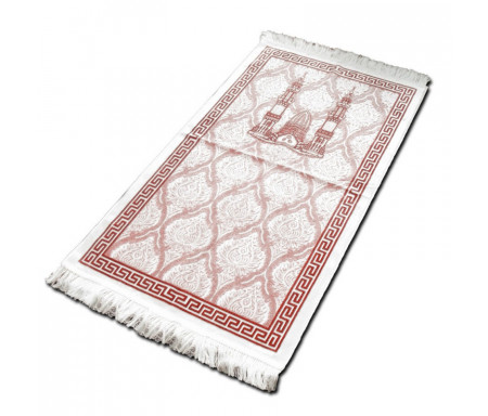 Tapis velours opalescent couleur bordeaux - Motif central "Mosquée"