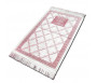 Tapis velours opalescent couleur bordeaux - Motif central "Kaaba"