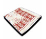 Tapis velours opalescent couleur bordeaux - Motif central "vase de fleurs"