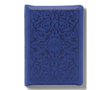 Le Noble Coran et la Traduction du Sens de Ses Versets sous Pochette Zippée - Bleu Ed. Luxe