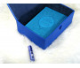 Coffret / Pack Cadeau en cuir bleu : Le Saint Coran Rainbow (français / arabe / phonétique), Coffret artisanal de luxe et parfum