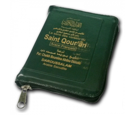 Le Saint Qour'an / Coran arabe / français - Format 8x12 cm - Poche à Fermeture éclaire