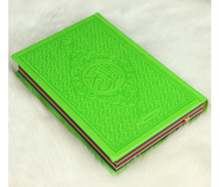 Le Coran Arc-en-ciel version arabe (Lecture Hafs) - Couverture couleur Vert clair de luxe - Arabic Rainbow Quran - القرآن الكريم