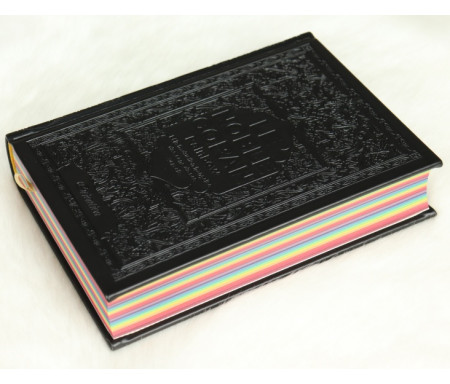 Le Noble Coran avec pages en couleur Arc-en-ciel (Rainbow) - Bilingue (français/arabe) - Couverture Daim de couleur noire
