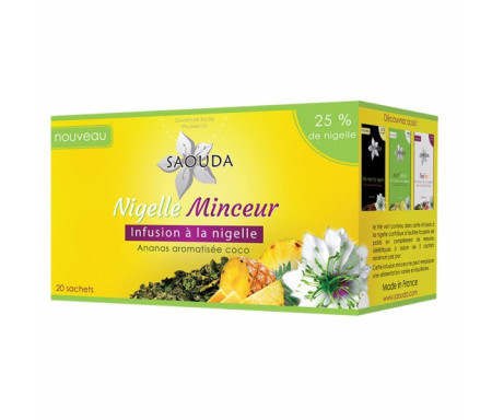 Thé à la Nigelle - Infusion Minceur ananas aromatisée noix de coco - Boite de 20 Sachets